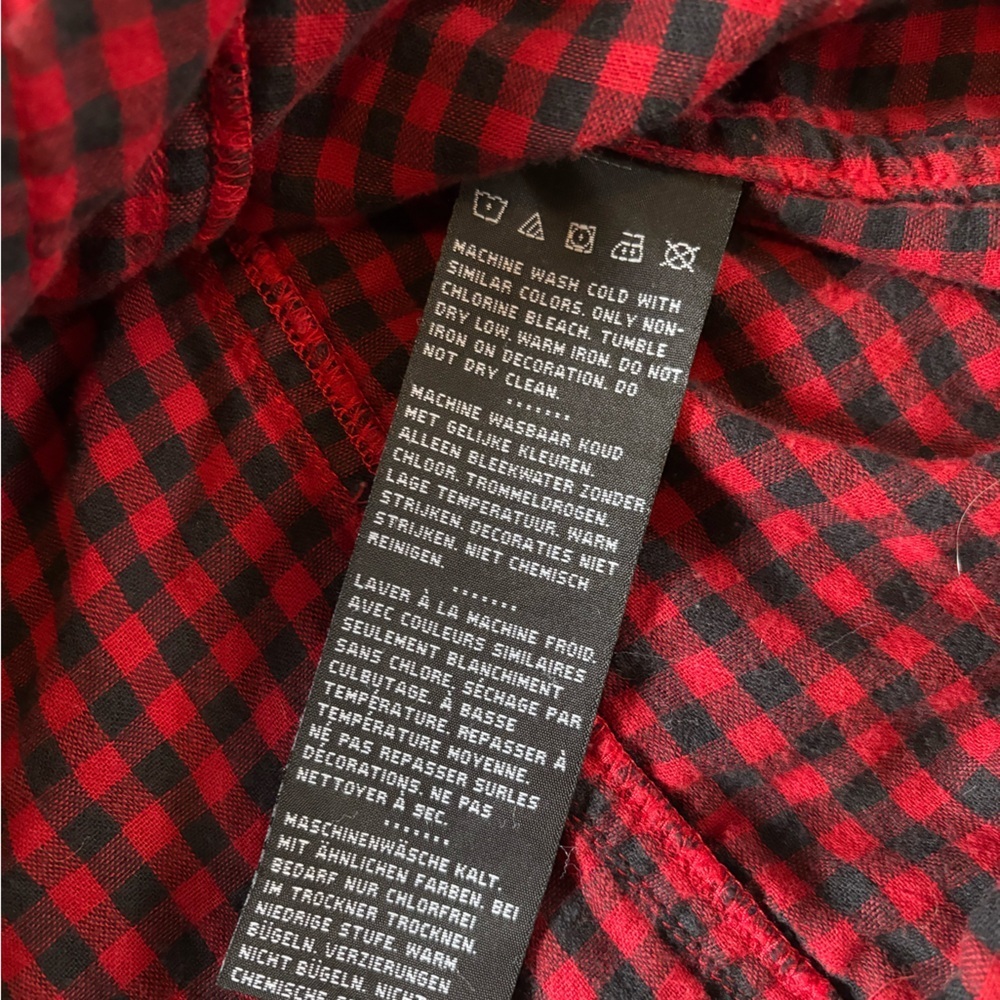 Harley Davidson Women’s Plaid Button Down Shirt L Red Black Patch Logo 2012 - Picture 9 of 14